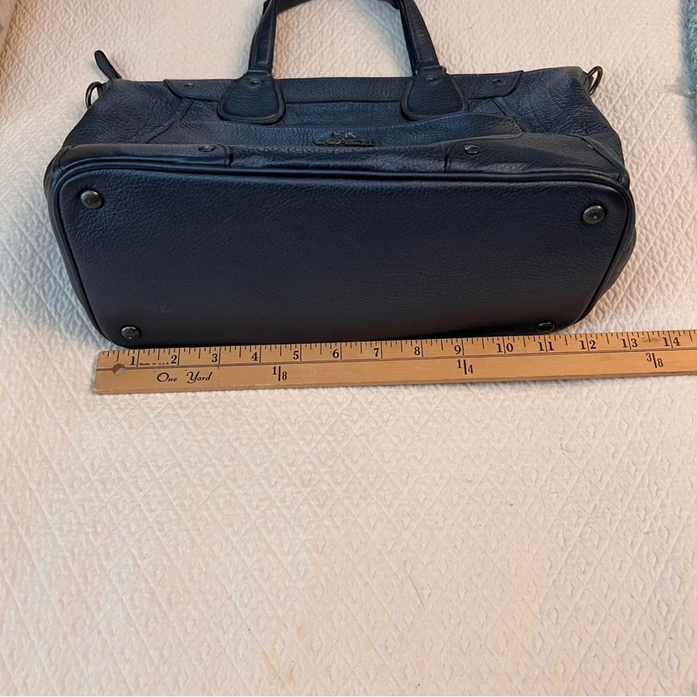 COACH Mickie Satchel Pearlised Blue Leather